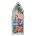 Seinakujundus - Troopiline puit - Flamenco - Roosa flamingo - 40x2,5x101 cm - Kaasaegne disain
