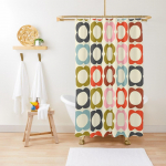 Orla Kiely Multi Stem V&auml;rviline kangas Du&scaron;ikardin Vannitoa kardin Kardinad Vannitoa kardinad W150xH180cm