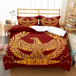 SPQR Rooma impeerium 3D prinditud voodipesukomplekt Tekikate Tekk Padjap&uuml;&uuml;rikuga Luksuslik tekk AU Single(140x210cm) beige
