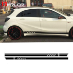 2 tk/partii Auto V&ouml;&ouml;rihma K&uuml;ljekleebised Decal Auto Vin&uuml;&uuml;lkile Mercedes Benz AMG A C-klassi W177 W205 W203 W204 jaoks Autotarvikud White black
