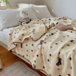 100% puuvillane tekk INS stiilis puhas puuvillane kreppl&otilde;ng suvine tekk &uuml;he-/queen-/king-suuruses multikas tekk lastele pehmed pleedid 80x105cm 1pc