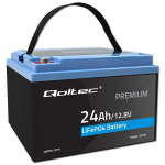 Qoltec Akumulaator LiFePO4 Liitium-Raua-Fosfaat | 12.8V | 24Ah | 307.2Wh | BMS