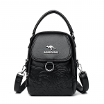 &Uuml;he &otilde;laga kott - Elegantne v&auml;ike mobiilikott moeka reljeefse disainiga, Crossbody kott must