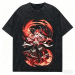 Wuthering Waves Pesitud T-s&auml;rk isikup&auml;rane R&otilde;ivad Uus Mudel Anime T-s&auml;rk Hingav Aastaringselt riietus Suurused Unisex t-s&auml;rk S