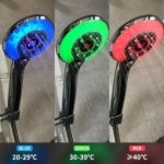 LED-valgusega du&scaron;iotsik Digitaalne temperatuurikontroll 3 pihustusrežiimi Du&scaron;ipihusti Vett s&auml;&auml;stev Du&scaron;ifilter Vannitoatarvikud
