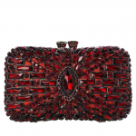 Boutique De FGG Burgundiapunased Kivist Sidurkotid Naistele Elegantne, Ametlikuks Peoks &Otilde;htukotid Kristall Sidur Pulma K&auml;ekott Mini Clutch