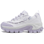 Skechers Hi-Ryze Lace Cake Kingad Kangas S&uuml;nteetiline Nahk Mugavad Madalad Isa Kingad Naiste Toss Valge Lilla 177229-WLV 37.5