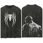 &Uuml;lem&otilde;&otilde;duline happepesu l&uuml;hikeste varrukatega T-s&auml;rk Marvel Spider-Man graafilise tr&uuml;kiga Valge &auml;mblikembleemiga esik&uuml;ljel Manga-stiilis tagak&uuml;lje illustratsioon XL gray
