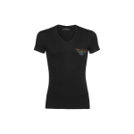Emporio Armani Logo V-kaelusega liibuv l&uuml;hikeste varrukatega T-s&auml;rk Meeste topid Must 112011-3R513-00020 S
