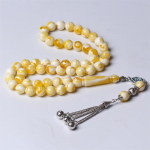 Islami Tasbih 33 Palvehelme Kollane Vaik Merevaik Tesbih H&otilde;bedane Metallist Tups Muslimi Ramadan Kingitus Araabia Palvehelmed 10MM 51beads