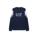 Emporio Armani EA7 Seeria V&auml;rviplokk Logotr&uuml;kiga Vabaaja &Uuml;mmarguse Kaelusega Huppar Meeste huppar Tumesinine 6LPM55-PJ9FZ-1554 M gray