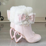 Naiste Kingad Jaapani Stiilis Lolita Cosplay Saapad T&uuml;drukutele Armas Vibu P&auml;rl L&auml;bil&otilde;ikega Kontsad Palus Talvesaapad Naine 35