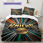 NY Knicksi mustriga voodipesukomplekt Tekikate Padjap&uuml;&uuml;r Kodukaunistus Kingitus (1 * tekikott + 2 * padjap&uuml;&uuml;ri, ilma s&uuml;damikuta) 135x200cm