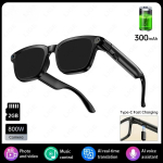 AI Nutiprillid 4K 800MP Kaamera Fotod ja Video Bluetooth 5.4 & ENC ChatGPT T&otilde;lkeprillid Muusika H&auml;&auml;lassistent Prillid 300mAh Aku P&auml;ikeseprillid C must