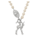 Vivienne Westwood Monette Saturn hirvekujuline p&auml;rlitega kaelakee, sama stiil meestele ja naistele, h&otilde;bedane 6301014N-02P103 h&otilde;be