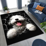 3D Illusioon Murduv Sein Koer Koerakutsikas Armas Vaip Magamistoa Elutoa Diivani Kodu Uksemati Kaunistus, Suur Laste M&auml;ngimise Libisemisvastane P&otilde;randamatt 80x120cm( 31x47in)