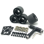 Longboardi rattakomplekt Reageerivad Vedruga Rula Rattad ja Laagrid Kulumiskindlad Black Street Wheel SET black
