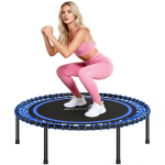 Fitness-trampoliin &Oslash;114 cm tugevdatud terasraamiga jalgade ja keha treenimiseks, sinine ja must 114 x 114 x 31 cm