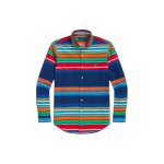 Polo Ralph Lauren Polo Bear Tikitud Triibuline V&auml;rviplokk Puuvillane Oxford S&auml;rk N&ouml;&ouml;biliistaku ja Pikkade Varrukatega Meeste S&auml;rgid MNPOWOV16822725-999 M blue
