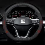 SEAT Leon Ibiza FR 2 Ateca Arona Exeo Arosa Tarraco Mii jaoks S&uuml;sinikkiust Suede Nahast Auto Roolikate Autotarvikud