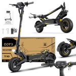 OOTD T10 Must-Kollane Kokkupandav Elektriline T&otilde;ukeratas T&auml;iskasvanule 900W Mootor 45km S&otilde;iduulatus 48V13.5Ah Aku 648Wh 11-tolline Rehv E-t&otilde;ukeratas Linna Pendelding Maksimaalne Kiirus 55km/h