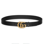 GUCCI Gucci GG Marmont topelt G kujuline pandlaga nahast v&ouml;&ouml; meestele must laius 3cm GU 414516-AP00T-1000 -1 must