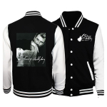 Johnny Hallyday tr&uuml;kitud jakk talvine meeste/naiste vabaaja pesapallivorm t&auml;navusweatshirt 120 gray