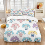 Hatsune Miku T&auml;he&ouml;&ouml; Tekikottide Komplekt Van Goghi Stiilis Anime Voodipesu Padjap&uuml;&uuml;ridega M&auml;ngutuba Teismeliste Magamistoa Dekoor Kingitus EU Single 135*200cm/53x79in 3pcs