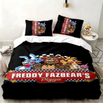 Five nights at freddy 3-osaline komplekt T&auml;iuslik magamistoa jaoks Mugav voodipesukomplekt sisaldab tekikotti ja kahte padjap&uuml;&uuml;ri Ideaalne s&uuml;nnip&auml;eva- v&otilde;i j&otilde;uluk 135cmx200cm black