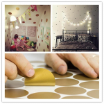 Mustade t&auml;ppidega seinakleebised beebide lasteaiakleebised lastele ja t&auml;ppidega laste seinakleebised Ho 3cmX54pcs h&otilde;be