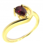 Bague plaqu&eacute; or 'C&acirc;lin' rouge 50 punane