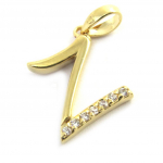 Les Tr&eacute;sors De Lily [M8951] - kullatud ripats  Letter Z  valge kuld - 21x10 mm kuld