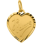 Altesse [Q4830] - Pendentif plaqu&eacute; or 'Je t'Aime' - 17x16 mm kuld