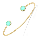 Les Tr&eacute;sors De Lily [Q7573] - Bracelet Plaqu&eacute; Or 'Cl&eacute;opatra' turquoise dor&eacute; dor&eacute; - 58 mm- 7 mm t&uuml;rkiissinine