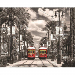 Teemanttikandid T&auml;is&uuml;mmargune DIY 5D Teemantmaal Ristpistes Maastikuga trammi n&auml;put&ouml;&ouml; 20X30CM