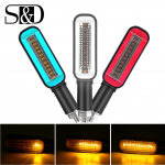 1 tk LED suunatuli mootorratta stoppsignaalidel DRL voolav vesi vilkur 2 in 1 vilkuri m&auml;rgutuli tagatule universaalne pidur kollane/valge