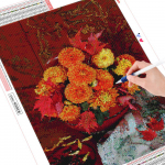 Teemantmaal T&auml;isruudukujuline pojeng Uus saabumine Teemanttikandite m&uuml;&uuml;k Lillepilt kivist k&auml;sit&ouml;&ouml;st Full Round 20X30CM