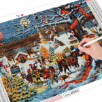 Teemantmaal T&auml;isruudukujuline J&otilde;ulud Uus Saabumine Teemanttikandid Talvine mosaiik maastik K&auml;sitsi valmistatud kingitus Kodukaunistus Full Round (20X30CM)