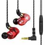 QKZ SK7 Dual Drive HiFi Juhtmega k&otilde;rvaklapid Super Bass k&otilde;rvaklapid Sport Peakomplekt Muusika K&otilde;rvaklapid M&uuml;rasummutus k&otilde;rvaklapid Xiaomi jaoks punane