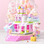 Burger Shop Teesklevad m&auml;nguasjad t&uuml;drukutele Ehitusklotsid Ctiy T&auml;navavaate sari Harivad m&auml;nguasjad Lastele S&uuml;nnip&auml;evakingitused &uuml;le 6-aastasele lapsele Cake Shop-185Pcs