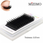 MIZIMO mustad poogitud kunstripsmed, silmameigivahendid, looduslikud, pehmed ja pikendatud. C/D/DD, 0,07 mm 0.07mm--C--8mm must