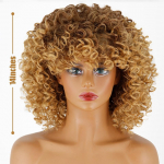 MISSQUEEN L&uuml;hike blond lokkis parukas Blond Afro lokkis parukas S&uuml;nteetiline parukas moe naistele kuumakindel kiust parukas(V&auml;rv:Blond) 14inches