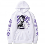 Demon Slayer Shinobu Kochou Graafilised kapuutsid Kimetsu No Yaiba Anime Hoodie Kevadised Soe Pullover Pusad Harajuku Lahtised Topid S valge