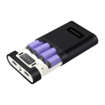 5V 2/4 pesa 5600mAh/10000mAh 18650 akukarbi &uuml;mbris DIY Power Bank laadija korpusega laadimis&uuml;mbris 2/4x18650 liitiumioonakude jaoks 4 slot must