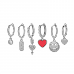 ANENJERY Smiley Love Heart Lucky Brand Hoop k&otilde;rvar&otilde;ngad naistele Isiklik lahe Korea 6-osaline k&otilde;rvar&otilde;ngakomplekt