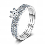 Bague Ringen Eternity Ring D V&auml;rviline Moissanite Plaatina kaetud Sterling H&otilde;be pulmapael Moissanite kihlas&otilde;rmus 5 valge