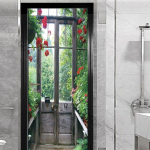 Akna v&auml;lisukse kleebis elutuppa Magamistoa DIY Isekleepuv tapeet Kodusisustus Ukseplakat Renoveerimine Lihtne kleepida 90x200cm(cut 2 pcs)