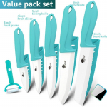 Keraamiline nugade komplekt 3 4 5 6 tolline k&ouml;&ouml;ginugade komplekt puu-k&ouml;&ouml;giviljade viilutamiseks tsirkooniumi valge teraga kokanoad 34566inch peeler