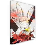 L&otilde;uendiprint Abstract Colorful Rabbit 40x60 punane
