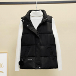 Vest naiste l&uuml;hike Korea s&uuml;gis- ja talvine naiste vestiga naiste mantel L must